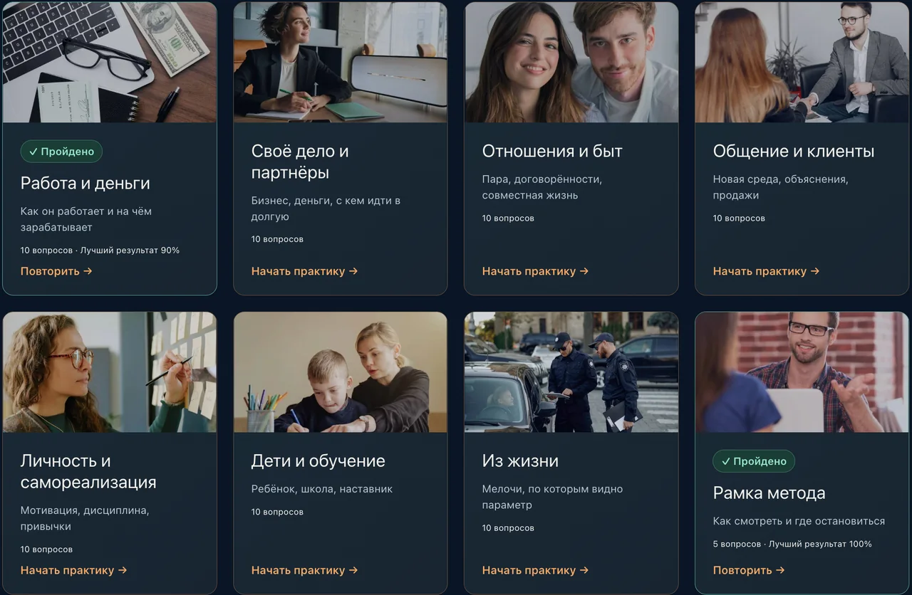 Темы живой практики по лбу: работа, партнёры, отношения, клиенты и другие
